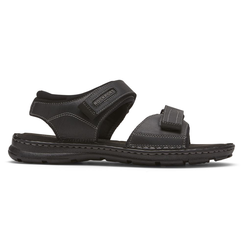 Sandale Barbati Rockport Darwyn Quarter-Strap Negrii - Romania 7401-PMGAT